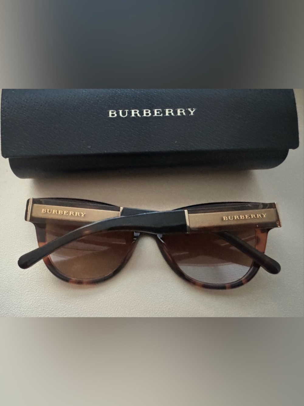 Burberry Tortoiseshell and Gold Men's Sunglasses